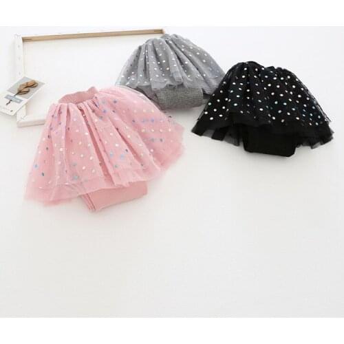 Girls Leggings 2020 Autumn Winter New Baby Girl Cute Ball Goen Skirt-pants Kids Girls Mesh Patchwork Princess Skirt-pant Legging