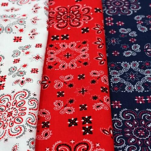 Meter Red White Cotton Paisley Cloth Garment Materials Shirt Home Decoration Tissu Dress Sewing Textile Fabric