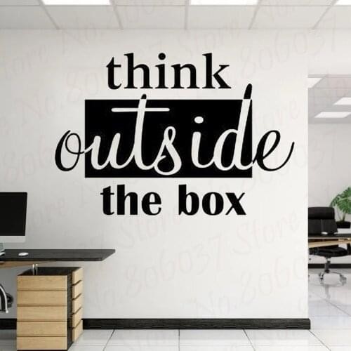 Think outside teamwork wall sticker vinyl motivational class door decor art cute work office team school ocean WL846