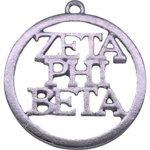 DOUBLE NOSE Sorority Greek Letters Zeta Phi Beta Charm Pendant ZPB Label Society Sign Jewelry Accessory New Design