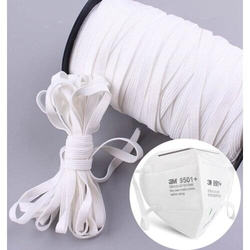 Wholesale 100 Yard White Elastic Bands 3/6mm Elastic Cord for Clothes Garment Sewing Accessories DIY Mask Strap Rubber Bands