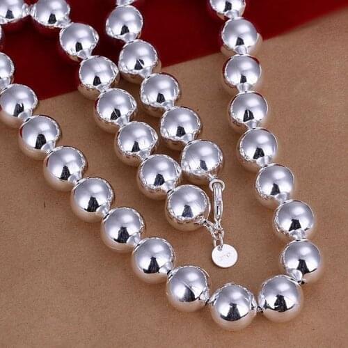 Wholesale jewelry silver plated 14mm Beads Necklace,New Design Pendants , SMTN068