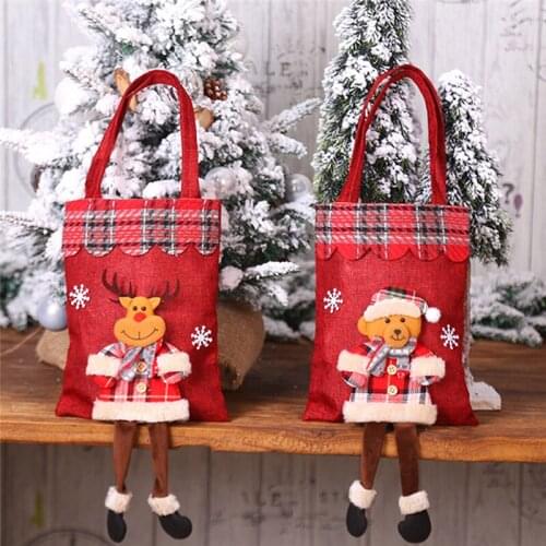 Christmas Gifts Santa Gift Bag Candy Bag Christmas Home Decorations Hanging Ornaments Christmass Day Decoration Supplies