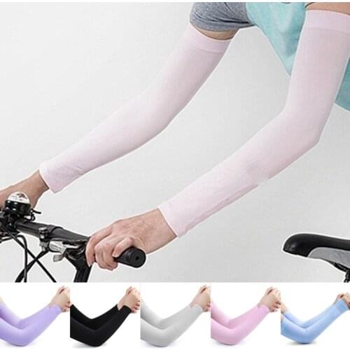 Arm Sleeves UV Sun Protect Anti-slip Ice Silk Sleeve Sunscreen Cuff Summer Men Women Gloves Outdoor Riding New