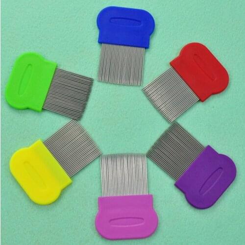 Reducing Hairloss Care Hair Terminator Lice Comb Egg Dust Nit Hair Rid Headlice Stainless Steel Metal Teeth Combs 10pcs