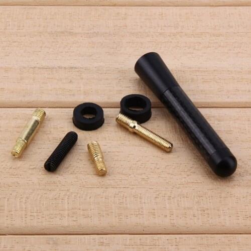 Universal Auto Mini Aluminum + Carbon Fiber Insert FM Short Antenna Aerials For Ford Focus 2 3 Black+Yellow Approx. 8cm/3.14