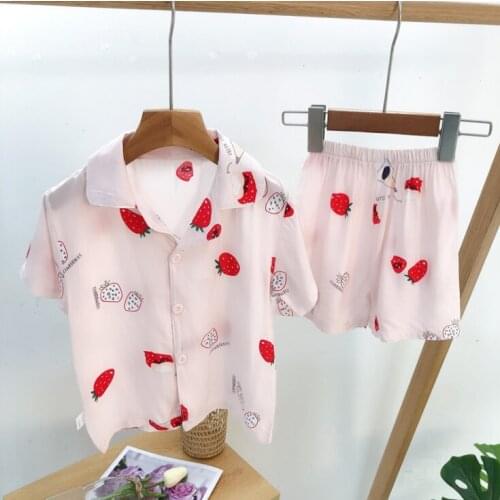 Spring Autumn Baby Boys Girls Pajamas Set 18M-8yrs Children Kids Sleepwear Lounge Wear Cotton Girls Evening Dress