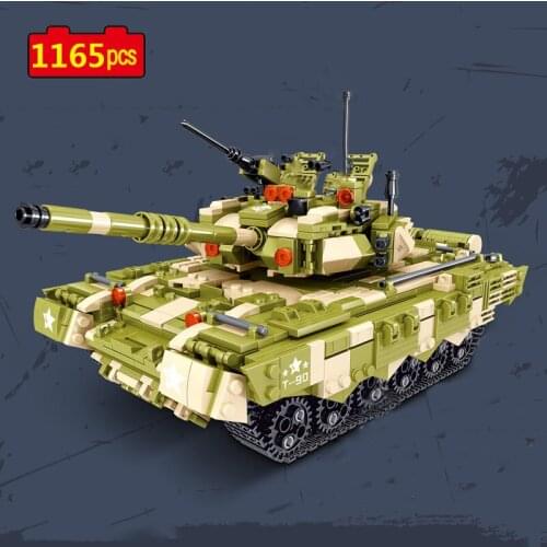 Military Series Russian Modernized Armored Force T-90 main battle tank DIY Model Building Blocks Bricks Toys Gifts