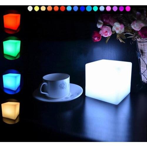 10CM/15CM/20CM RGB LED Light Cube Seat Chair Waterproof IP68 Rechargeable LED Lighting + Remote Control for Bar Home Decor