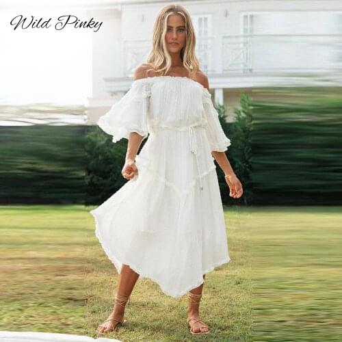 WildPinky Off-the-shoulder Summer Dresses
