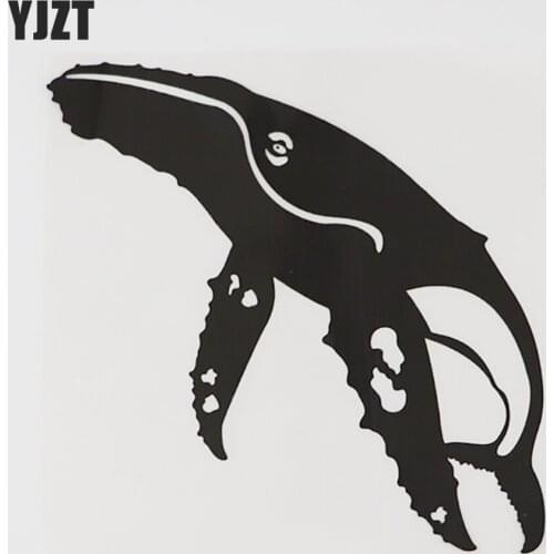 YJZT 13.6CM×14.6CM Marine Organism Vinyl Decal Whale Fashion Car Stickers 13D-1172