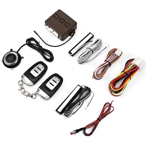 12V One Way Alarma Auto No Key Entry Remote Control Push start stop System Car Alarm System dropshipping