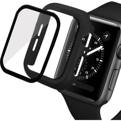 2021 Protective Film+case For Apple Watch Se 6 5 4 40mm Matte Plastic Cover Hard Frame With Glass For IWatch