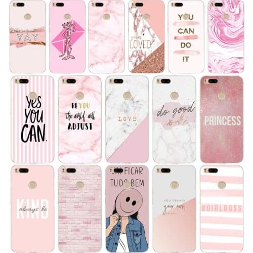 211SD Chic Pink Marble Pretty design Soft Silicone Tpu Cover phone Case for xiaomi redmi 4A 4X note 4 4x mi A1 A2 lite