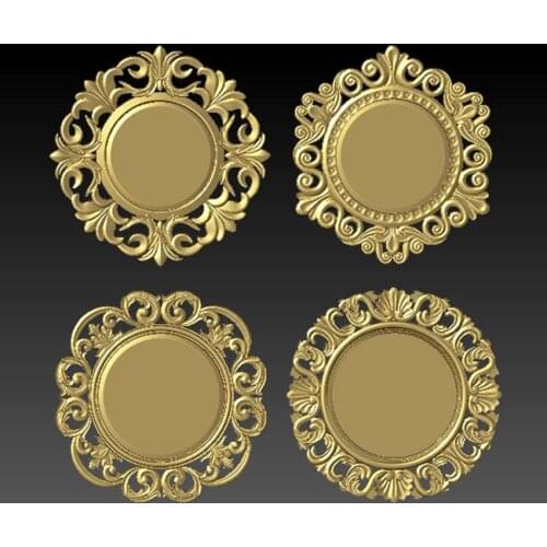 4pcs digital file photo/mirror frame 3d model relief for cnc carving engraving in STL file format
