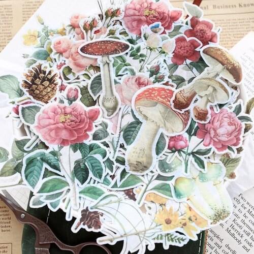 60 Pcs/Bag Vintage Butterfly Animal Plant Washi Paper Sticker Decorative Diary Scrapbook Stickers Kawaii Stationery Papeleria