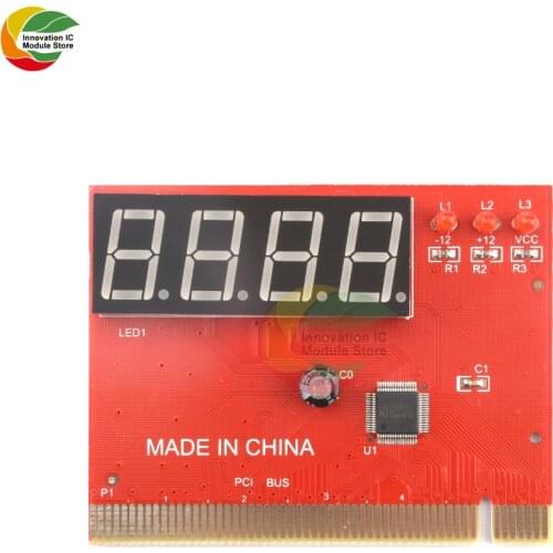 Ziqqucu PC 4 Digital PCI Card PC Analyzer Diagnostic Motherboard POST Test Red LED Motherboard Tester