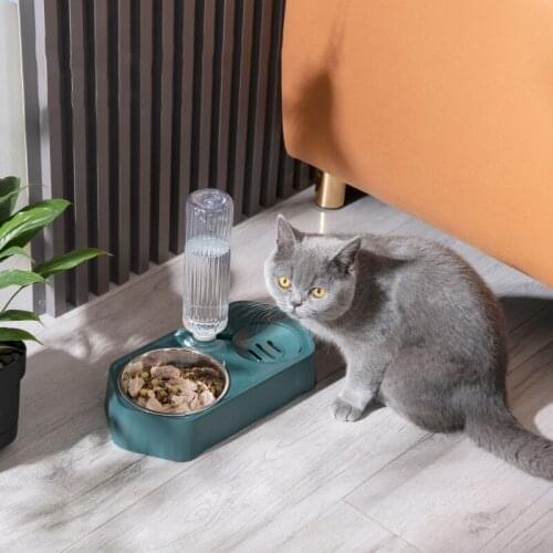 Dog Cat Bowl Automatic Water Dispenser Cat Feeder Bowl for Pet Food Dish Puppy Feeding Drinking with Raised Stand Pet Products
