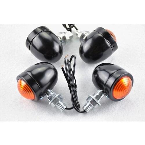 Free Shipping 4x black Motorcycle Turn Signal Light For Chopper Bobber Cafe racer