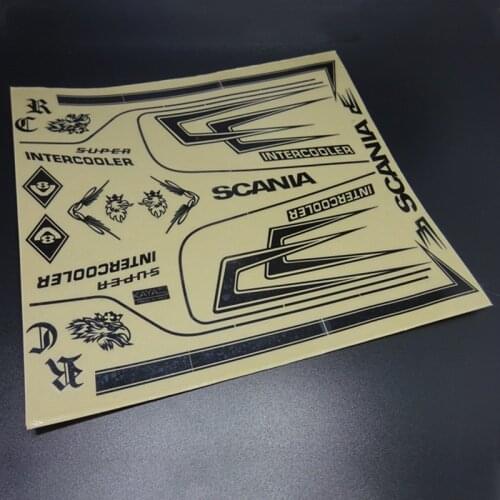Black Metal Sticker New Edition Griffon Big Set for 1/14 Tamiya RC Truck Trailer Tipper Scania 620 470 Car Diy Parts