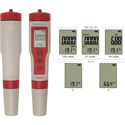 Digital PH EC TDS TEMP Meter Temperature tester Filter Measuring Water High Quality Purity Tester for pool aquarium