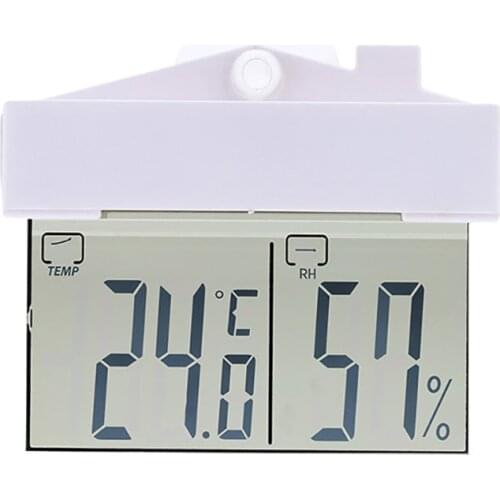 New Digital Transparent Home Window Display Thermometer Hygrometer Indoor Outdoor Temperature Indoor Humidity Meter Station