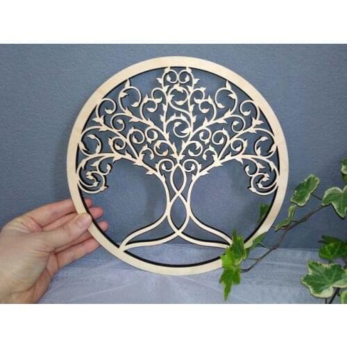 Tree of Life Family Tree Acrylic Sign Wall Silhouette Wood Wall Decor Home Office Decoration Bedroom Living Room Decor Sculpture