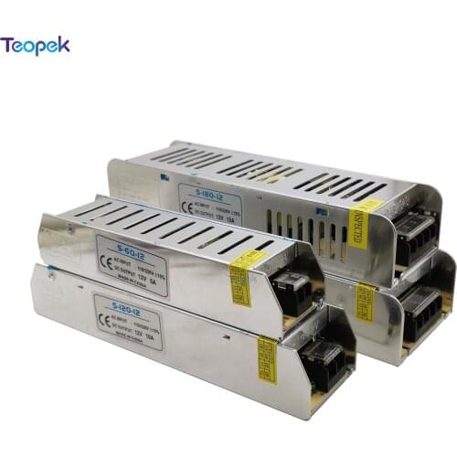 Long shaped Slim Switch LED Power Supply DC12V 3A 5A 8.5A 10A 12.5A 20A 30A For LED Strip Light Transformer