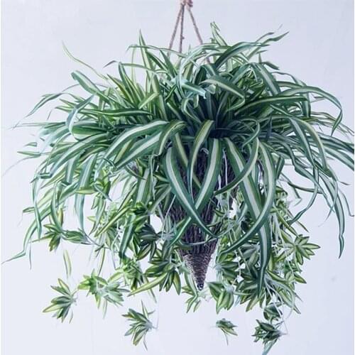 65cm Artificial Green Chlorophytum Comosum Simulation Greenery Home Garden Silk Spider Plant Fake Flower Leaves