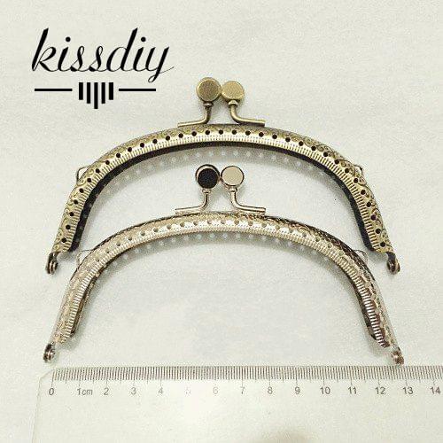 KISSDIY 10pcs/lot 12.5cm Silver bronze Metal Purse Frame kiss Clasp Handle for Bag Sewing Craft Tailor Sew bag accessory