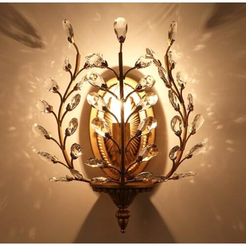 Classic crystal wall light 110v 220v 12v 24v Wall sconce glasses parts decorative vintage crystal wall lamp