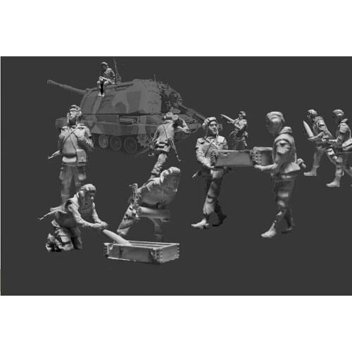 1/72 Resin Figure model kits The self-propelled guns crew Unassembled and unpainted C398