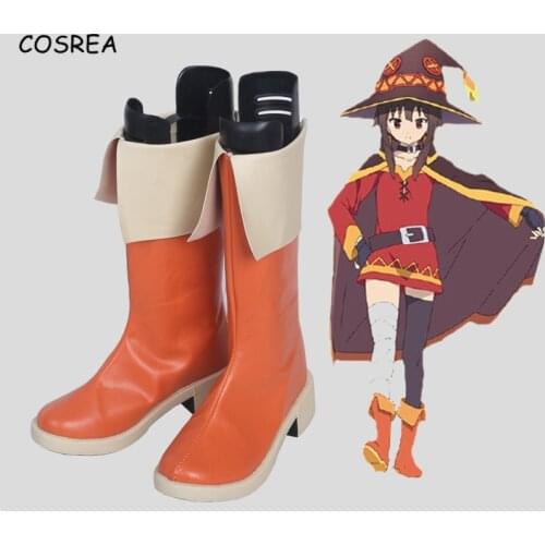 KonoSuba Megumin Cosplay Girls Boots Ladies Halloween Women Leather Boots Costume Girls Gods Blessing on This Wonderful World