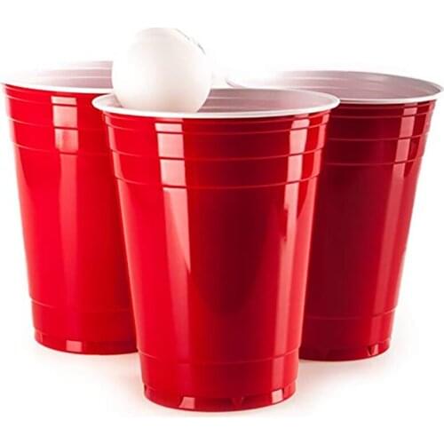 LBER 50Pcs/Set 450Ml Red Disposable Plastic Cup Party Cup Bar Restaurant Supplies Household Items for Home Supplies
