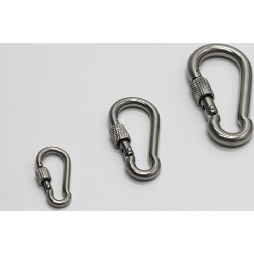 M6/M8/M10 Multifunctional 304 Stainless Steel Spring Snap Carabiner Quick Link Lock Ring Hook snap shackle Chain Fastener Hook