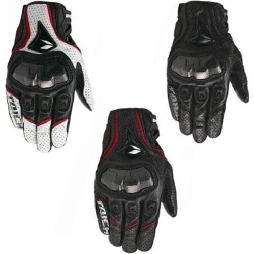 RST 390 Motorcycle Gloves Leather Perforated Carbon Fiber Road Motorbike Riding Gloves Men Breathable Motocross Gloves