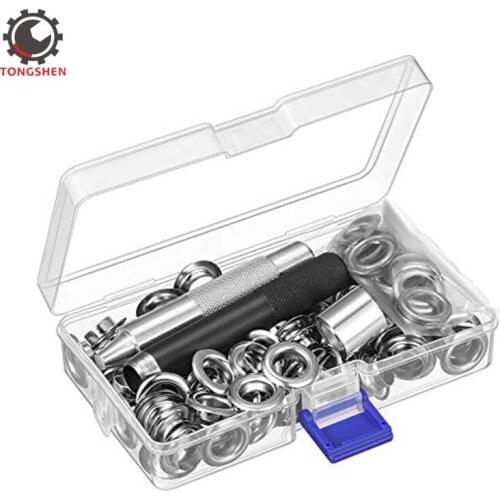 100 Sets Grommet Tool Kit Grommet Setting Tool Metal Eyelets With Grommets Inside Diameter 12mm for DIY Leathercraft Accessory