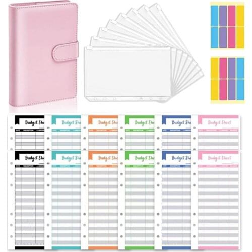 New Pu Notebook Planner Organizer Binder Budget Envelope System Loose-leaf Book Cash Budget Handbook 2021