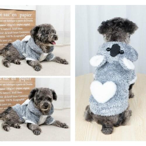 Pet Dog Clothes, Autumn Winter New Style Dog Warmth and Velvet Padded Hoodie, Small and Medium Cat Teddy Bichon Two-legged Dress