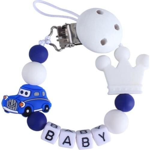 Personalized Name Baby Pacifier Clips, Silicone Pacifier Chain, Wood Pacifier Holders, Baby Shower Gifts, Dummy Clips BPA FREE