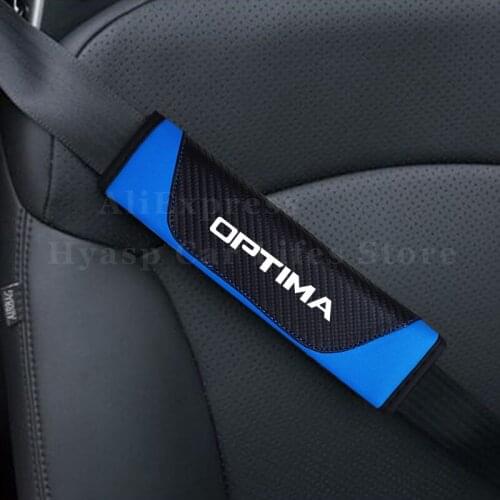 Car Safety Belt Shoulder Protector For KIA Optima Accessories Auto Seatbelt Cover Carbon Fiber Texture Seat Belt Holder Pad