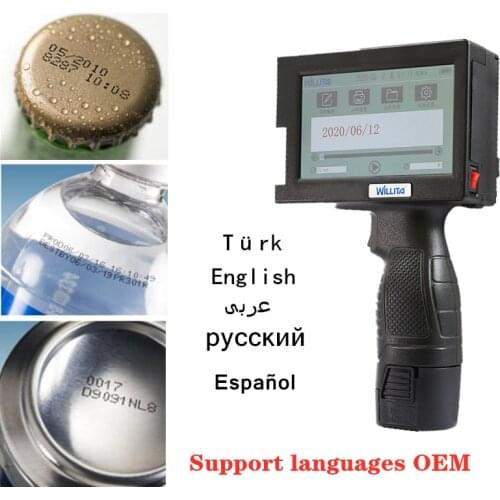 Moblie Label Handheld Inkjet Printer Variable QR Bar Batch Code Date Number Logo Expiry Date Hand Jet Pinter Thermal Printer