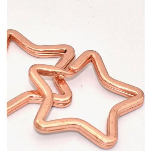 Rose Gold Keychain Star-shape Key Ring Iron Split Ring Jump Ring DIY Accessories for Necklace Purse Charm Jewelry Hardware