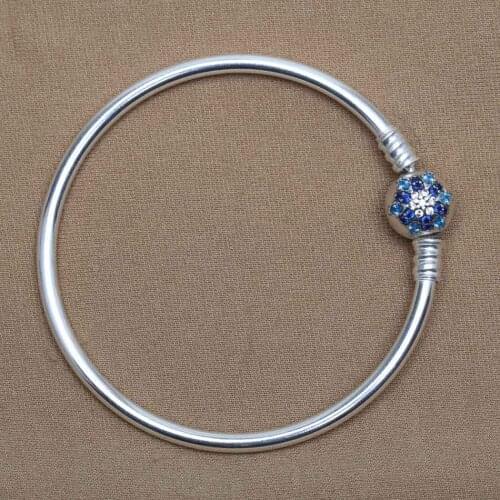 S925 Bracelets & Bangles for Women Snowflake Multi-Colored Crystal & Clear CZ fit Lady Beads Charms pendants