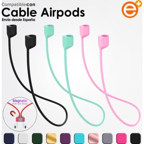 Correa de Silicona con Iman Compatible con Auriculares Airpods 2 3 Pro Cordón Antipérdida para auriculares TWS