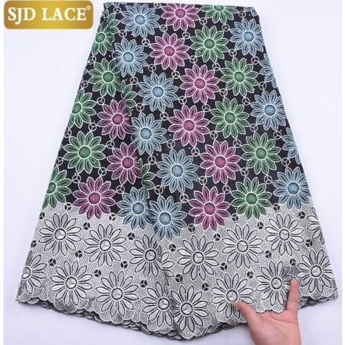 SJD LACE 2020 African Lace Fabric High Quality Swiss Voile Lace In Switzerland Embroiderey Cotton For Wedding Festival Sew A2055