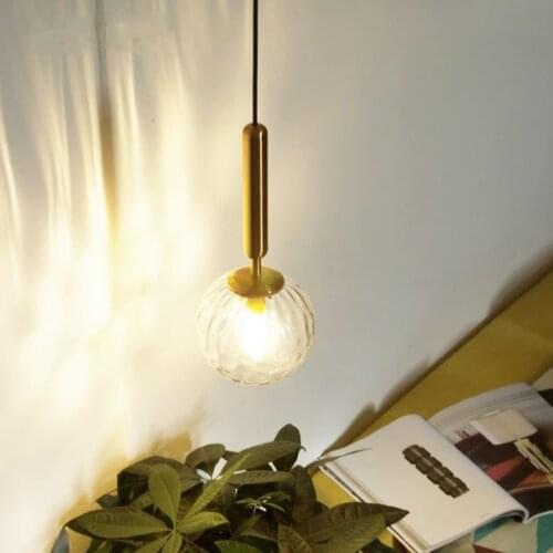 Luxury Glass Pendant Light Simple Restaurant Bar Pendant Lamp Bedroom Bedside Hanging Lamp Modern Room Light Fixture Led Used