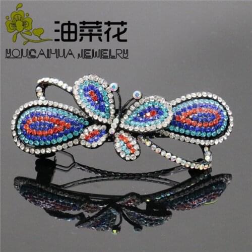 Wedding Hair Accessories for Butterfly Flower shape Bride Hairpins Crystal Rhinestone Hair Clip for Women Barrettes Wholesale