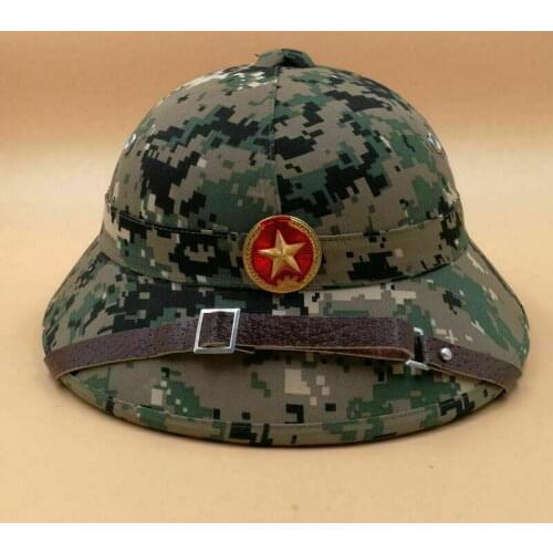 Vietnamese Army Soldier Helmet Hat With Red Star digital camo hat armyshop2008