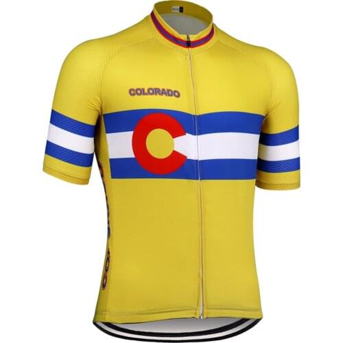 Yellow Retro Hombres Jersey MTB Maillot Colorado Bicicleta Camisa Clothes Para Descensos De Alta Calidad Pro Equipo Ropa Bike